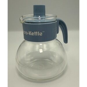 VTG Gemco The Micro Kettle 4 Cup Microwave Tea Kettle Blue USA